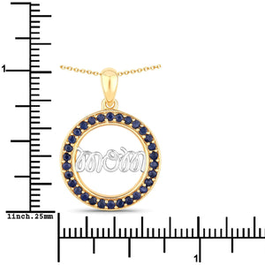 0.64 Carat Genuine Blue Sapphire .925 Sterling Silver Pendant