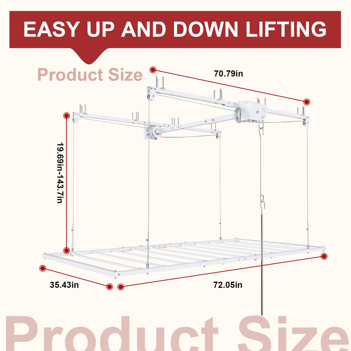 Overhead Garage Storage Rack 3x6 FT for High Ceilings
