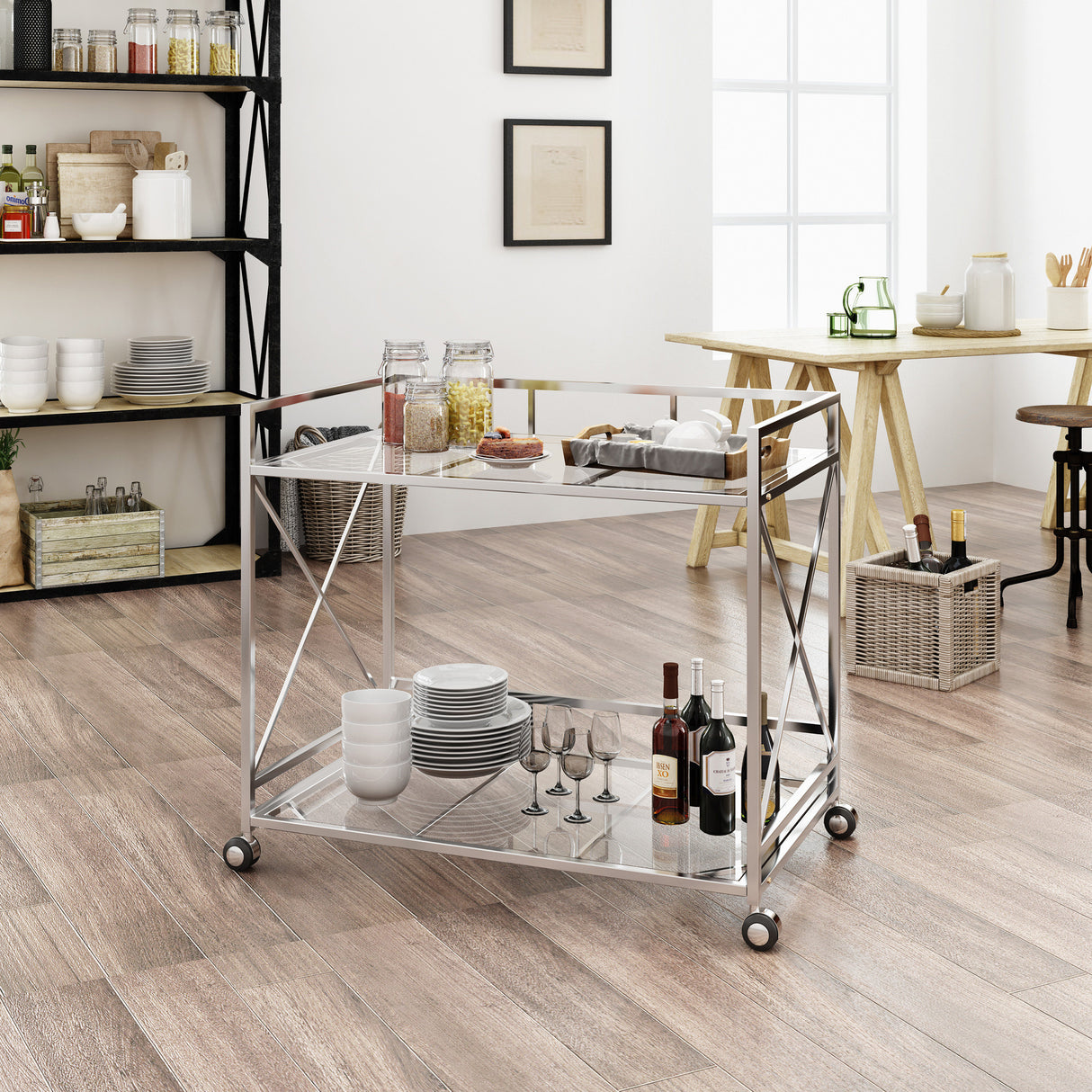 Amber bar cart