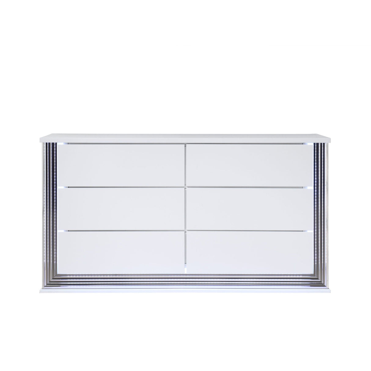 Moon - Smooth Dresser With LED - White