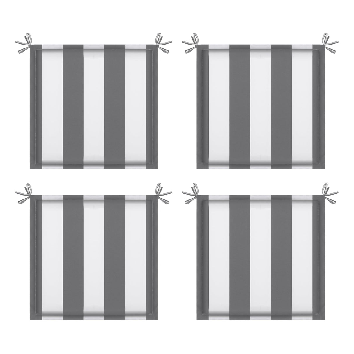 4pcs outdoor patio seat cushion replacement seat cushion with ties, 15' x 15' patio chair pads for  gardens, patios, and dining rooms