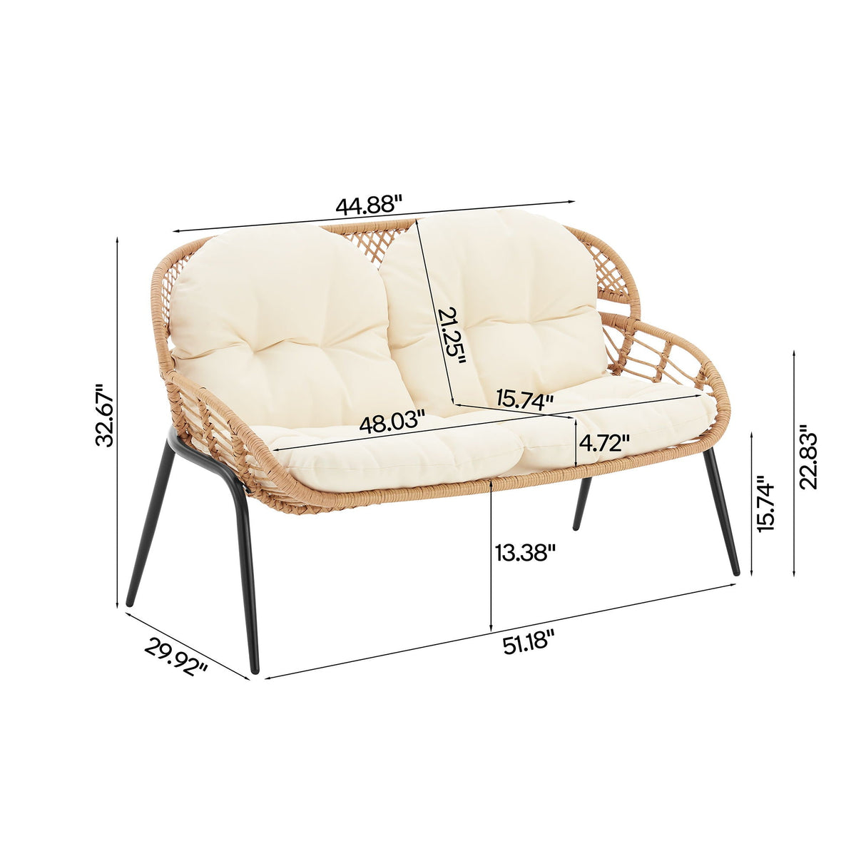 Pine - 4 Piece Outdoor Conversation Set