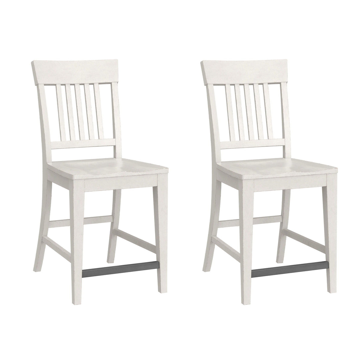 Slat Back Counter Stools (Set of 2) - White