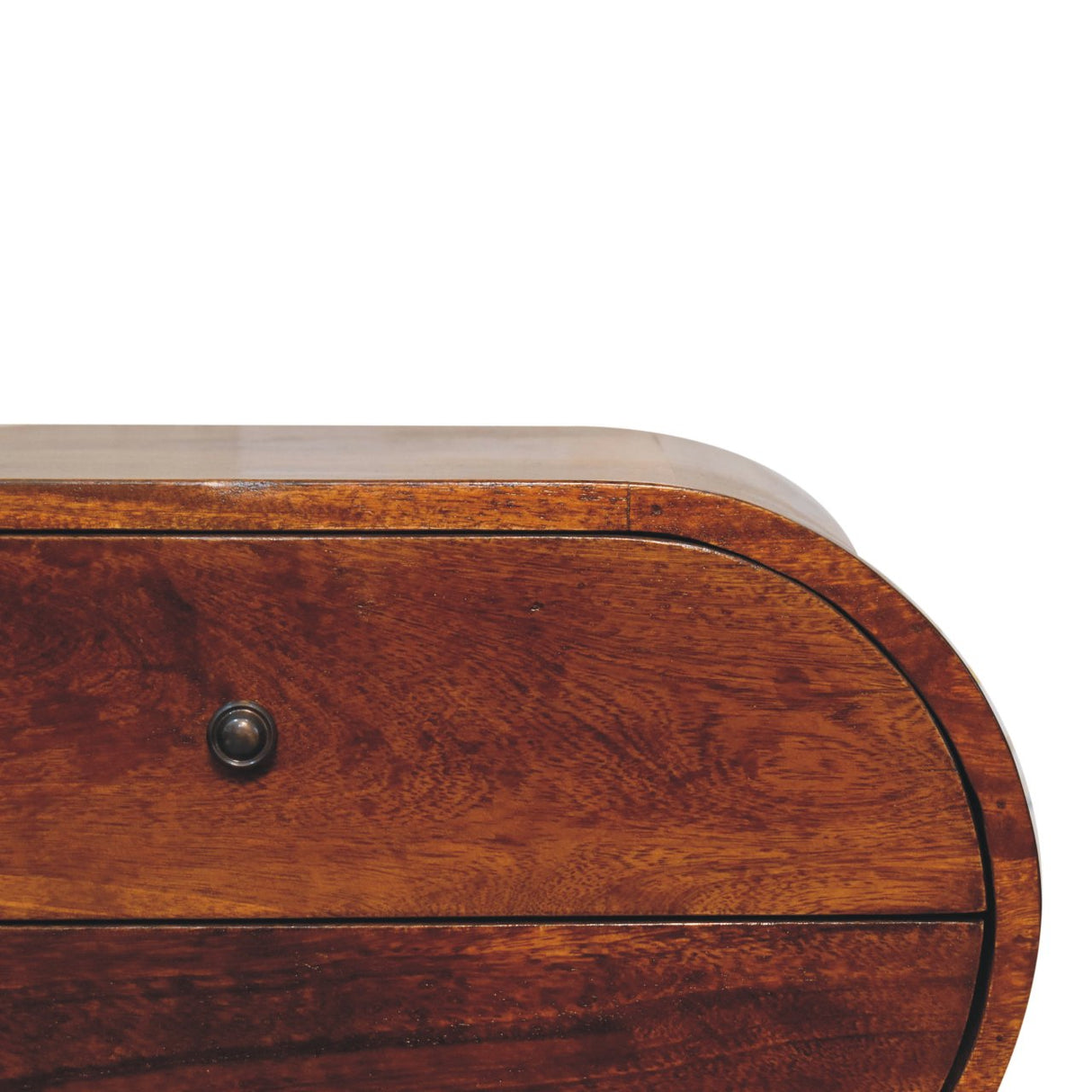 Solid Wood Large Chestnut Circular Bedside Table