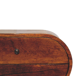 Solid Wood Large Chestnut Circular Bedside Table