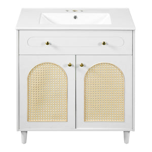 Modern Bathroom Vanity With Sink, Cabinet With Adjustable Shelf