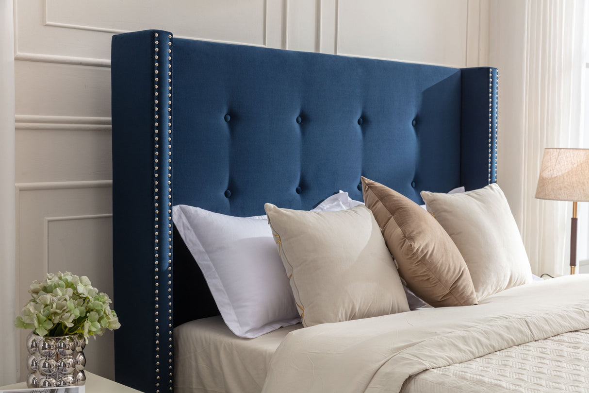 Luxury Wingback Upholstered Bed Frame