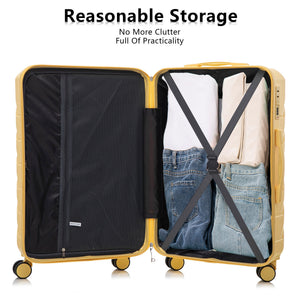 Set 3PCs 20'/24'/28' ABS Spinner Wheel Luggage - Yellow