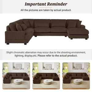 Oversized Sectional Sofa U - Shaped Sofa Couch Modern Sofa Upholstered In Soft With A Chaise Lounge For Living Room