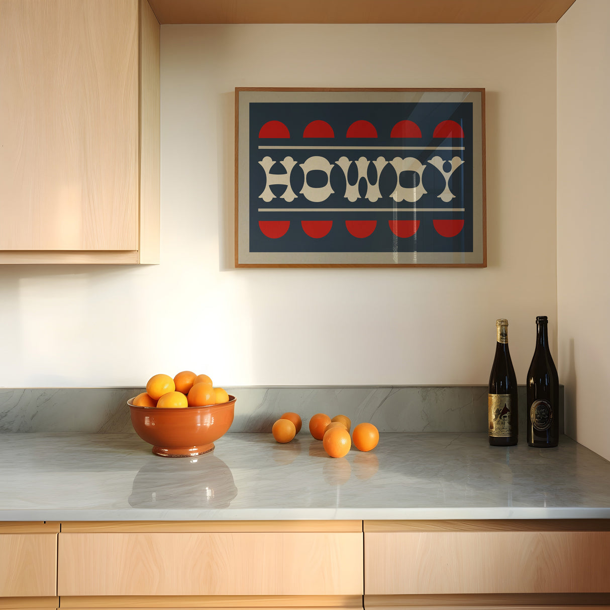Navy and Red Howdy Home Decor Art Print