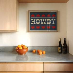 Navy and Red Howdy Home Decor Art Print