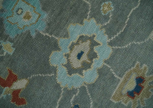 Hand knotted Gray and Beige Traditional Oushak Wool Area Rug