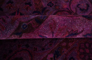 Overdyed Pink Traditional Floral Design Hand Tufted  Wool Area Rug