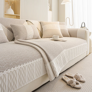 Herringbone Sofa Protector Cover, Non-Slip Couch Cover for Seat, Back & Arms