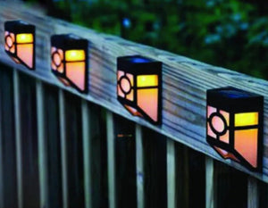 4-Pack LED Solar Powered Garden Fence Lights