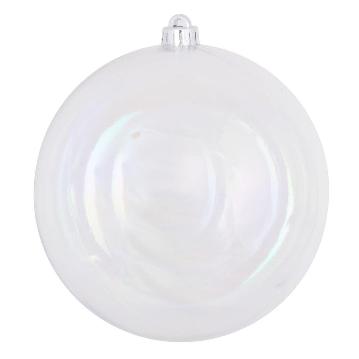 4" Clear Iridescent Ball Ornament (Set of 6)