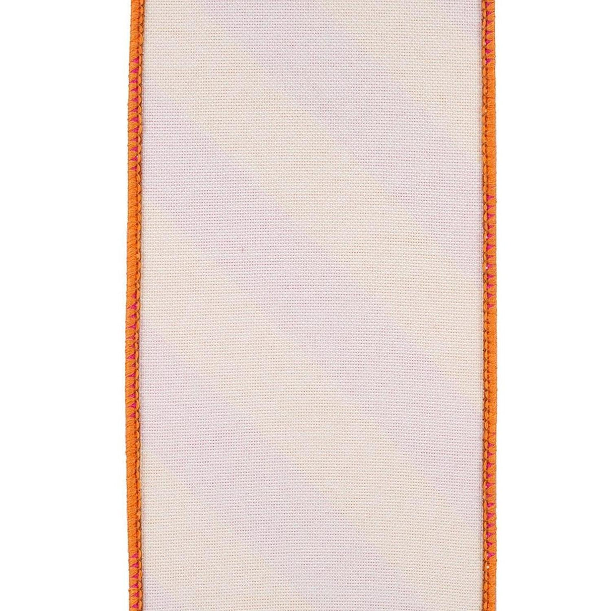 4" Diagonal Stripe Canvas Ribbon: Orange/Fuchsia (10 Yards)