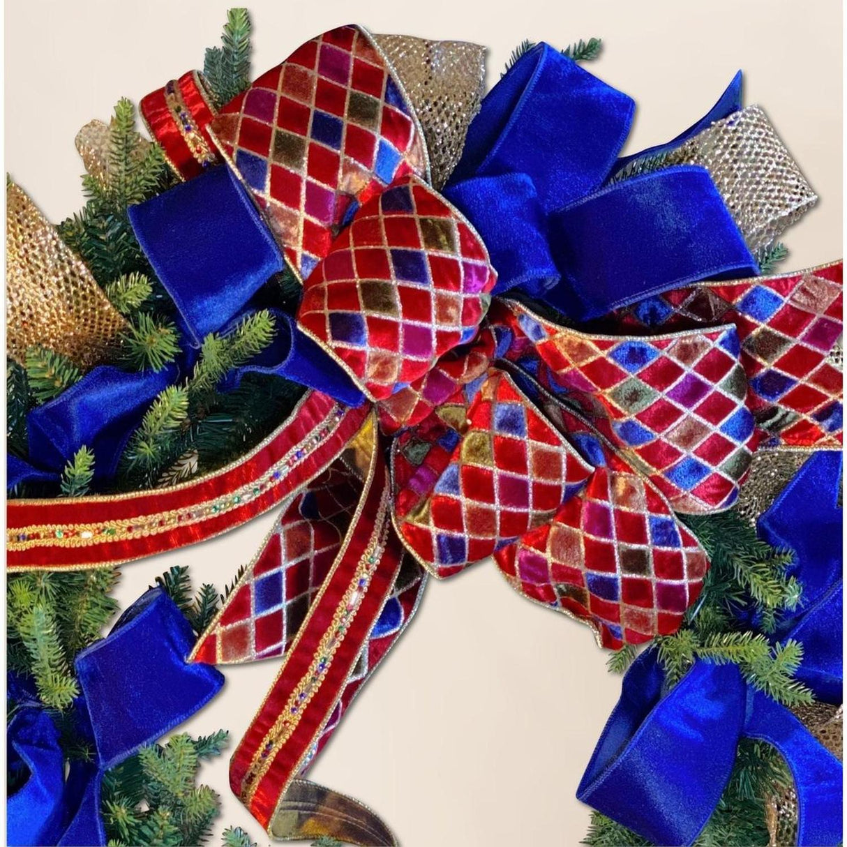 4" Diamond Velvet Jewel Deluxe Ribbon: Wine (5 Yards)