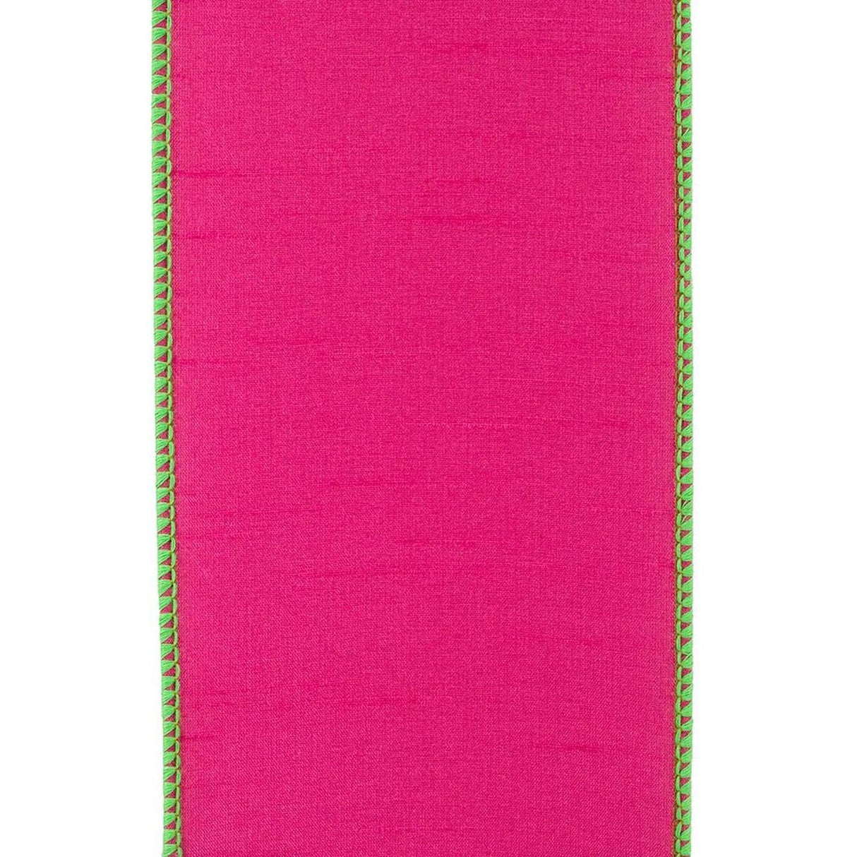 4" Dupioni Color Ribbon: Fuchsia/Lime (10 Yards)