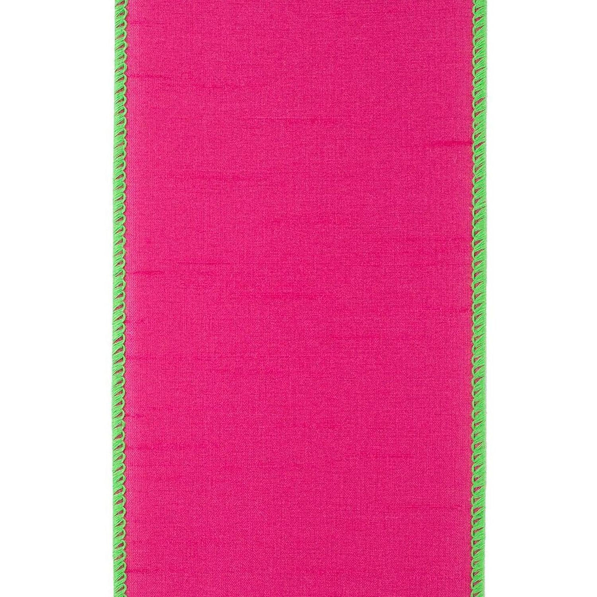 4" Dupioni Color Ribbon: Fuchsia/Lime (10 Yards)