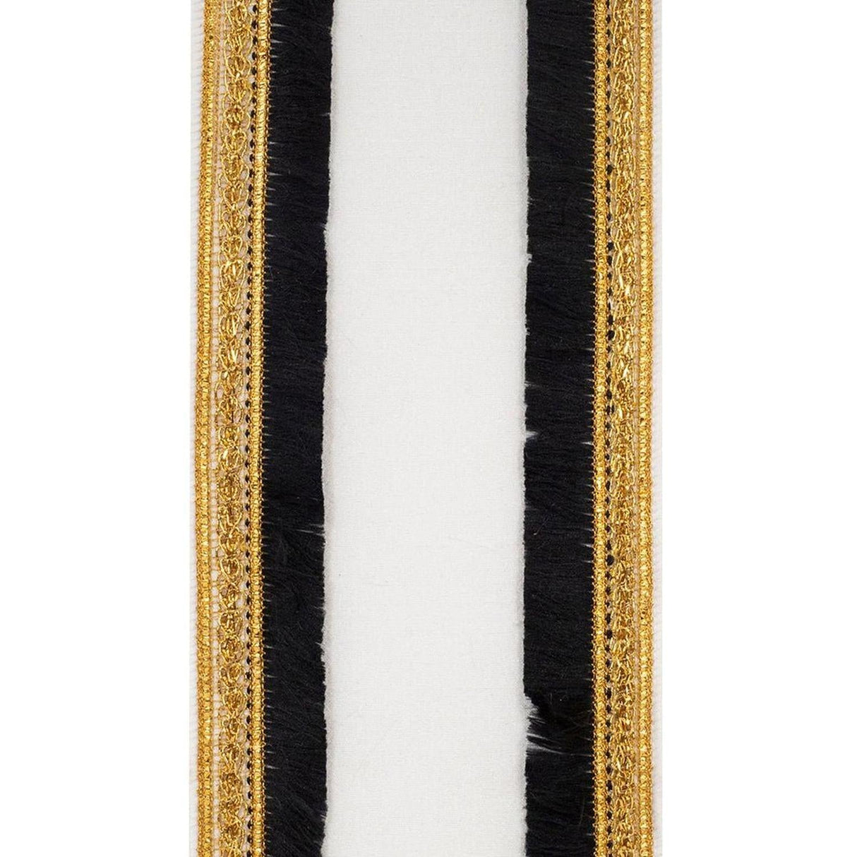 4" Dupioni Fringe Edge Ribbon: White (5 Yards)