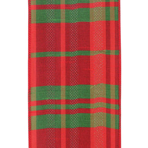 4" Dupioni Plaid Glitter Stripe Ribbon: Multi (10 Yards)