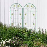 4 Pack Metal Garden Trellis 71 x 19.7 Rustproof Trellis for Climbing Plants Outdoor Flower Support Green - Tuesday Morning - Pots & Planters