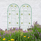 4 Pack Metal Garden Trellis 71 x 19.7 Rustproof Trellis for Climbing Plants Outdoor Flower Support Green - Tuesday Morning - Pots & Planters