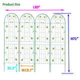 4 Pack Metal Garden Trellis 71 x 19.7 Rustproof Trellis for Climbing Plants Outdoor Flower Support Green - Tuesday Morning - Pots & Planters