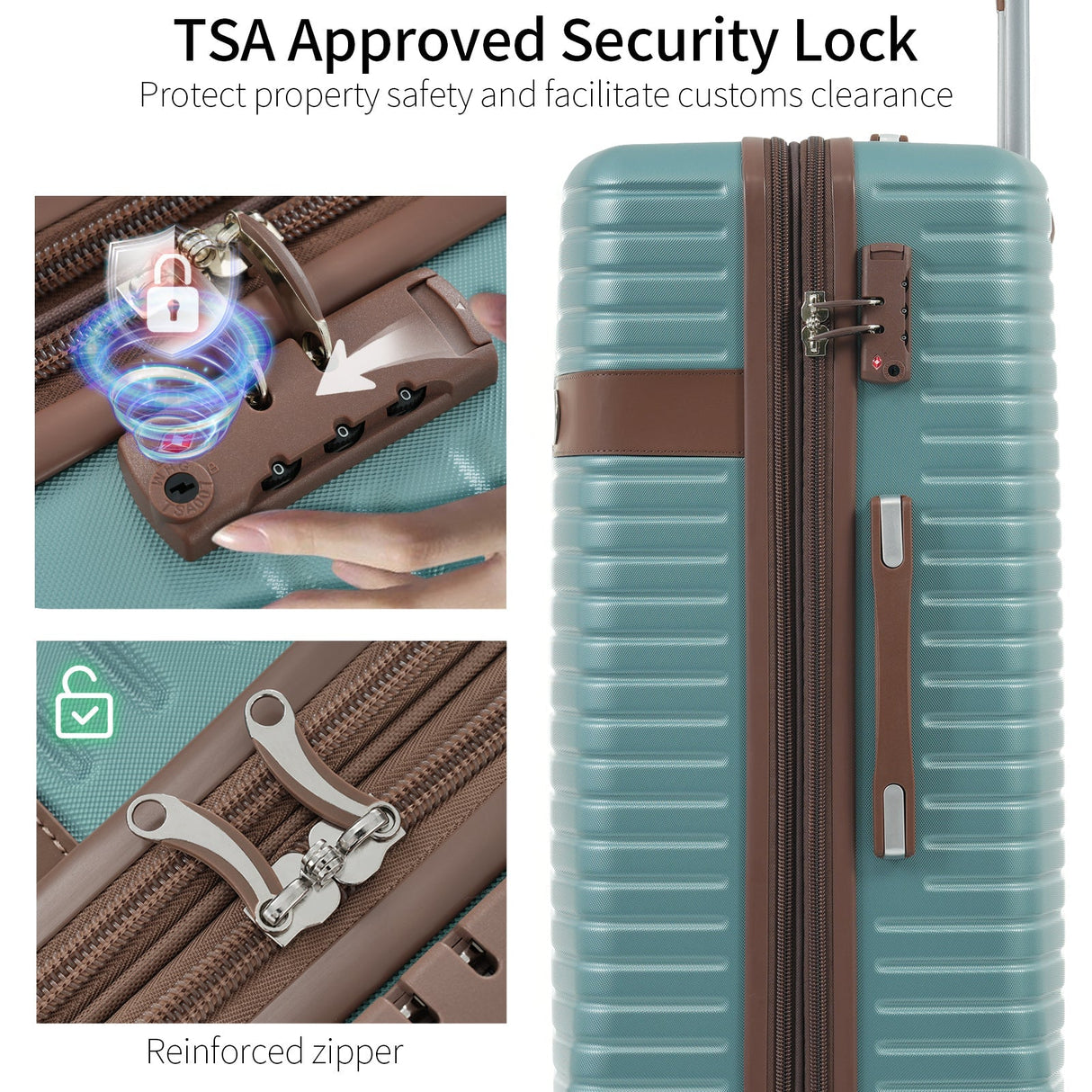 Expandable 4-Piece Spinner Luggage Set With TSA Lock and Nested Storage