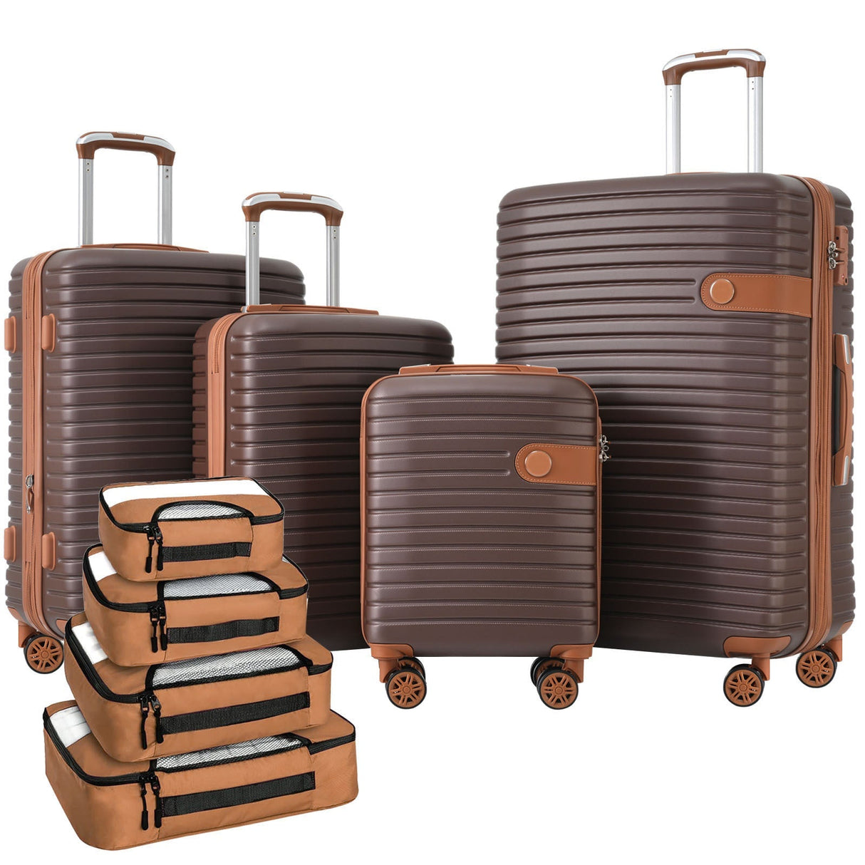 Expandable 4-Piece Spinner Luggage Set With TSA Lock and Nested Storage