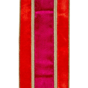 4" Plush Berry Overlay Ribbon: Ruby/Red (5 Yards)