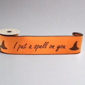 4" Put a Spell On You Felt Ribbon: Orange (5 Yards)