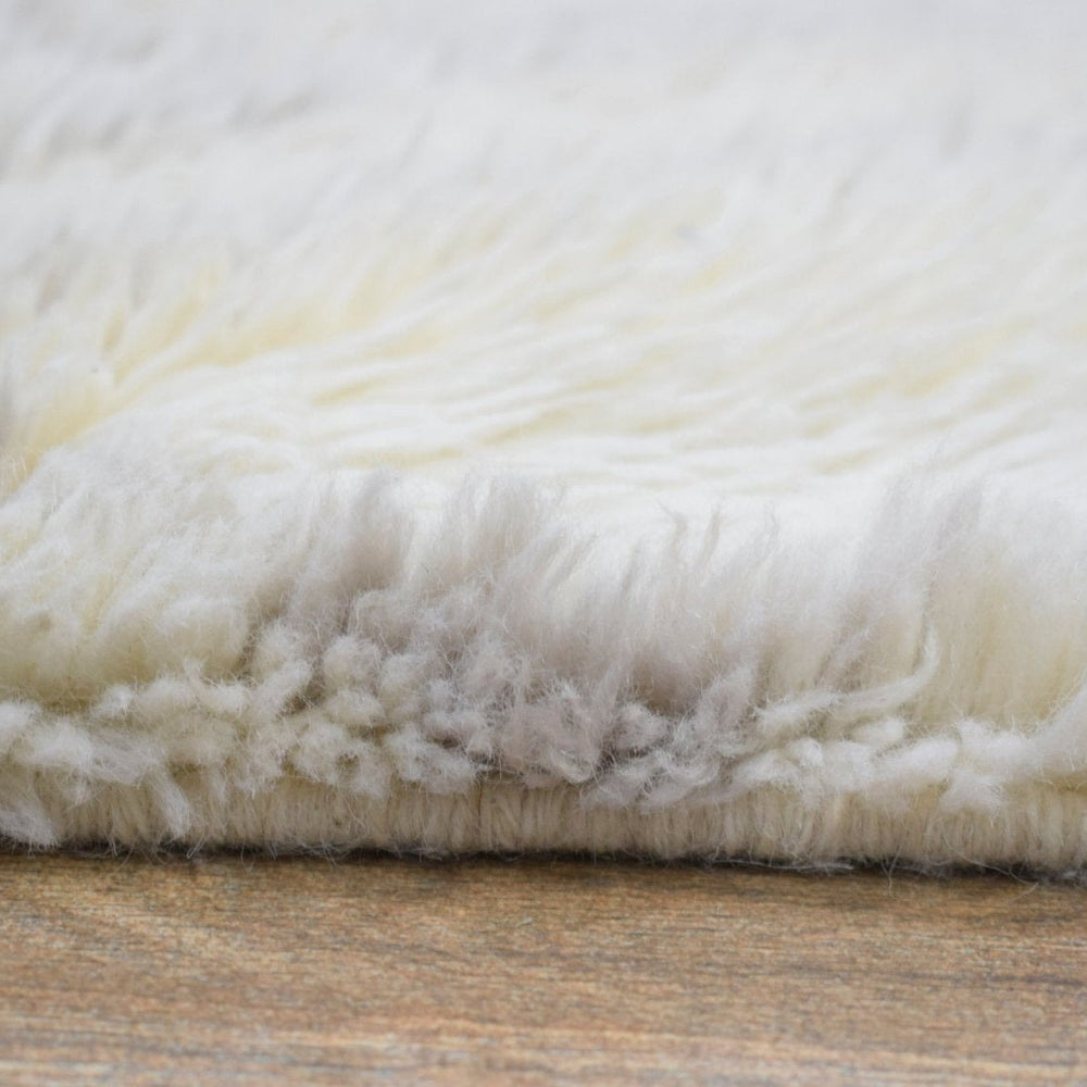 Handmade 4x6 Ivory Moroccan Design Wool Area Rug