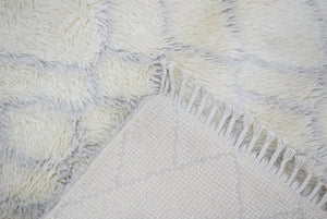 Handmade 4x6 Ivory Moroccan Design Wool Area Rug