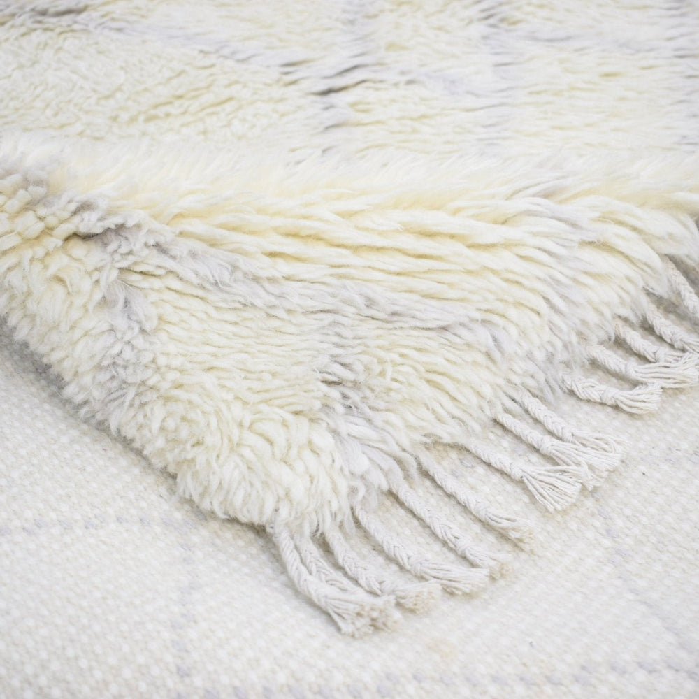 Handmade 4x6 Ivory Moroccan Design Wool Area Rug