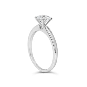 14K White Gold 1.0 Cttw Round Lab Grown Diamond 4 Prong Solitaire Engagement Ring (F-G Color, VS2-SI1 Clarity)