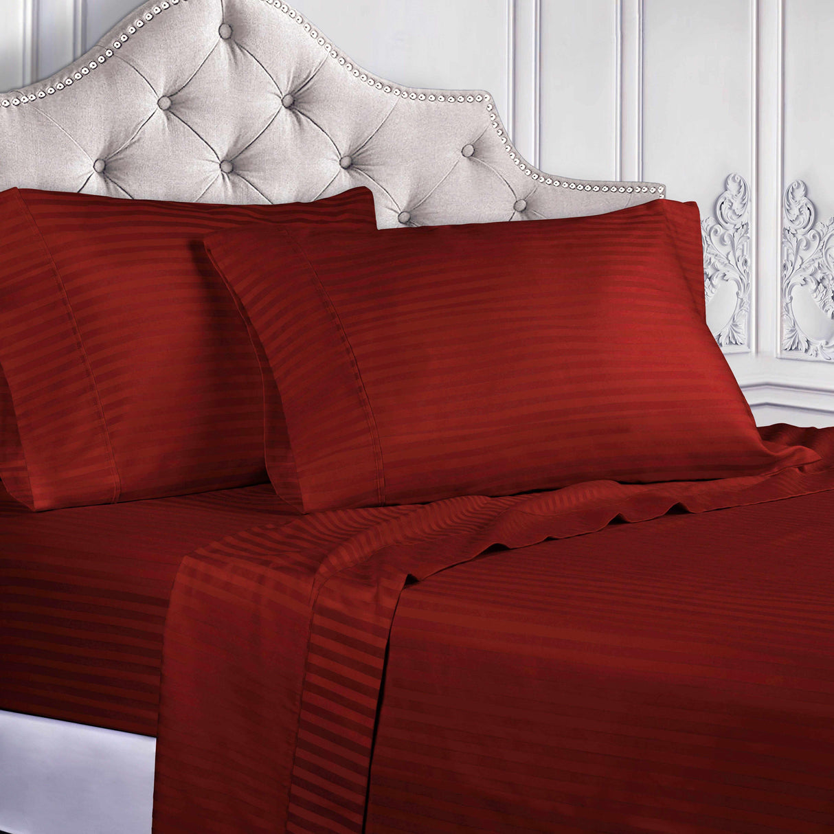400 Thread Count Egyptian Cotton Striped Deep Pocket Sheet Set - Egyptian Cotton Sheet Set by Superior