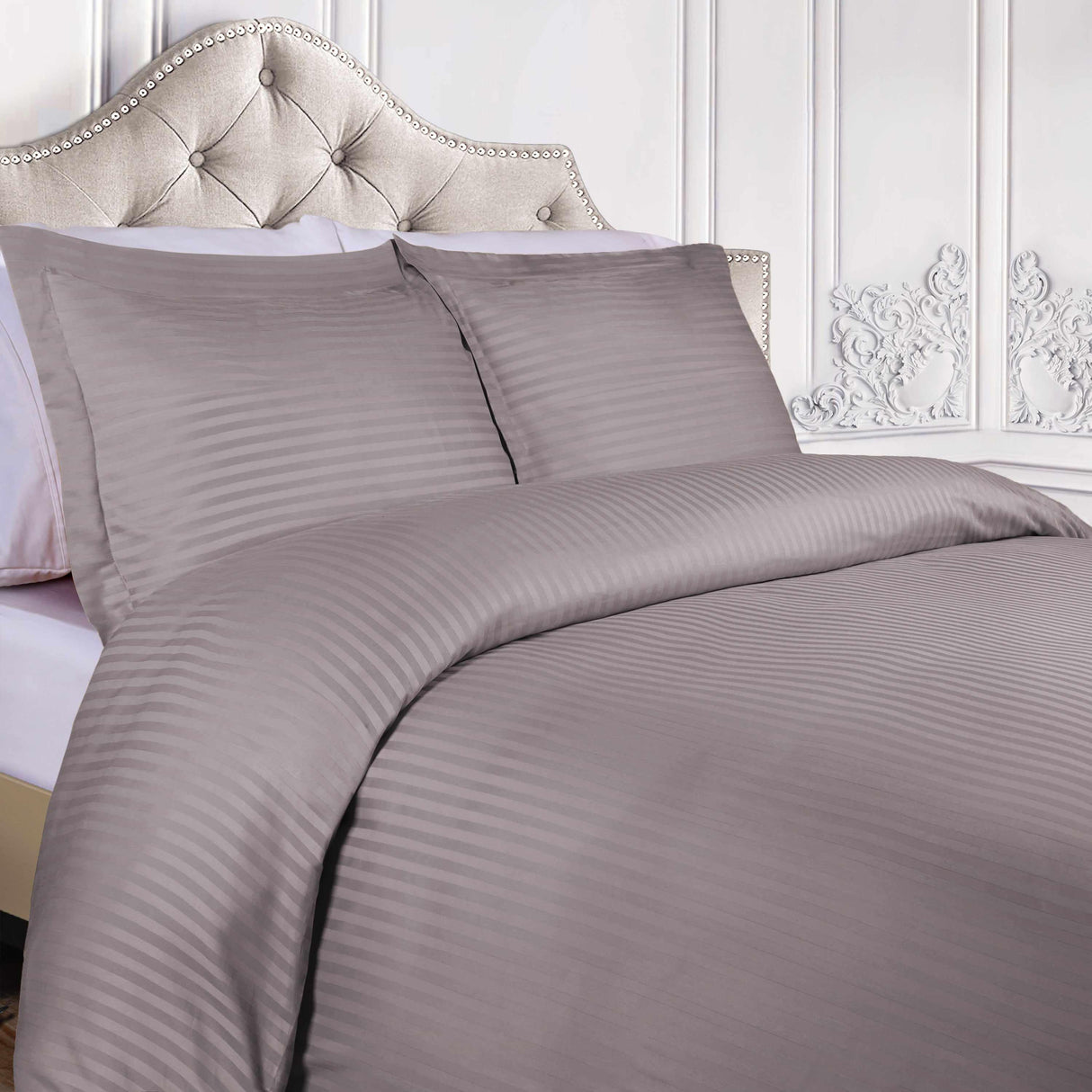 400 Thread Count Lightweight Stripe Egyptian Cotton Duvet Cover Set - Egyptian Cotton Duvet Cover Set by Superior