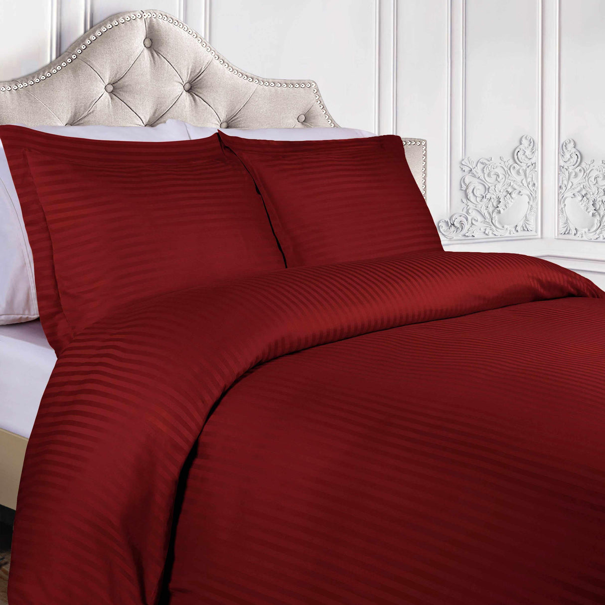 400 Thread Count Lightweight Stripe Egyptian Cotton Duvet Cover Set - Egyptian Cotton Duvet Cover Set by Superior