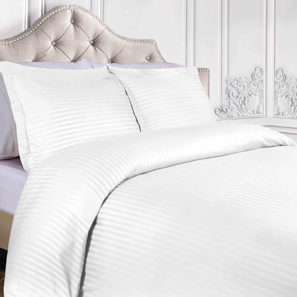 400 Thread Count Lightweight Stripe Egyptian Cotton Duvet Cover Set - Egyptian Cotton Duvet Cover Set by Superior
