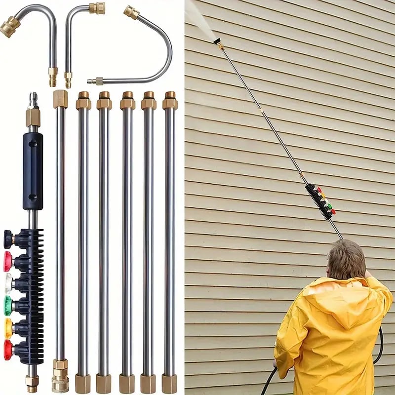 Telescoping Pressure Washer Wand 24ft 4000 PSI Gutter Cleaning Kit