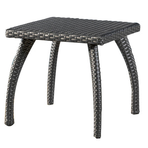 Luminant Outdoor Side Table with Iron Frame - Gray