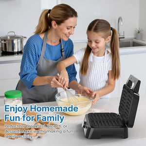 Belgian Waffle Iron - 2 Slices, Electric Waffle Maker