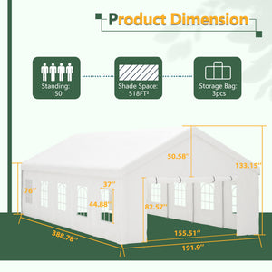 16x32 FT Party Tent with Removable Sidewalls