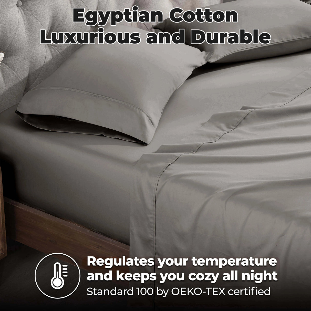 Egyptian Cotton 400 Thread Count Solid Deep Pocket Bed Sheet Set - Egyptian Cotton Sheet Set by Superior Brand