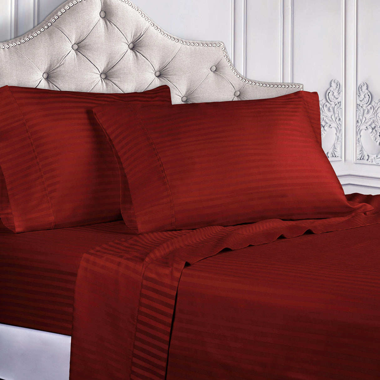 Egyptian Cotton 300 Thread Count Striped Deep Pocket Sheet Set - Egyptian Cotton Sheet Set by Superior Brand