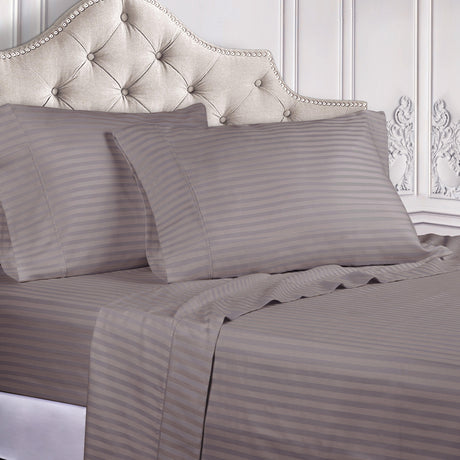 Egyptian Cotton 300 Thread Count Striped Deep Pocket Sheet Set - Egyptian Cotton Sheet Set by Superior Brand