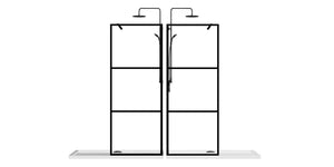 Shower Screen Door Walk In Wet Room, 3 Panel Style - Black