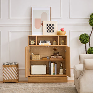Farmhouse Fluted Sideboard Buffet Cabinet with Storage